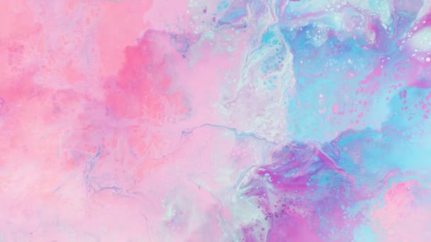 Abstract fantasy ink swirls and clouds in light pink and blue. — Video Stock