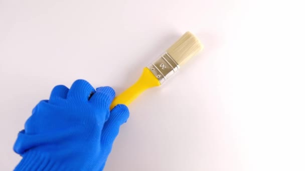 Construction Materials Choice Tools Repair Brush Pile Hardness Test Paint — 图库视频影像