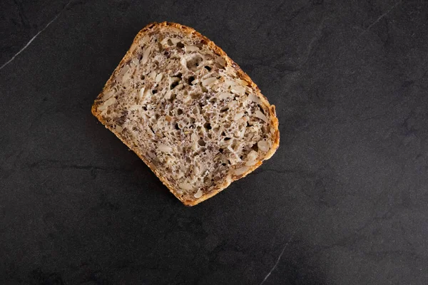 Cereal Bread Black Background — Foto de Stock