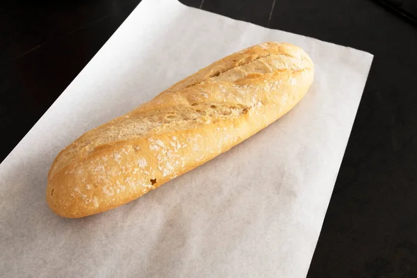 White Bread Parchment White Background — Fotografia de Stock