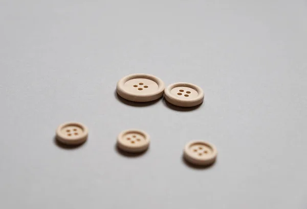 Wooden Buttons Family Symbol Parents Children Sewing — Photo