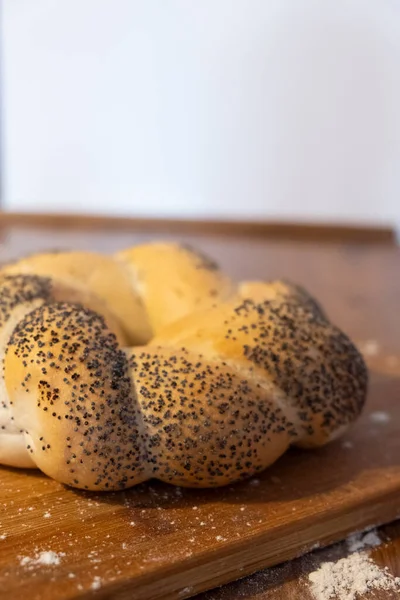 bun with poppy seeds. Fresh bakery. Bakery products