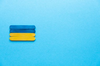 Ukraine. Colored sticks in the color of the flag of Ukraine