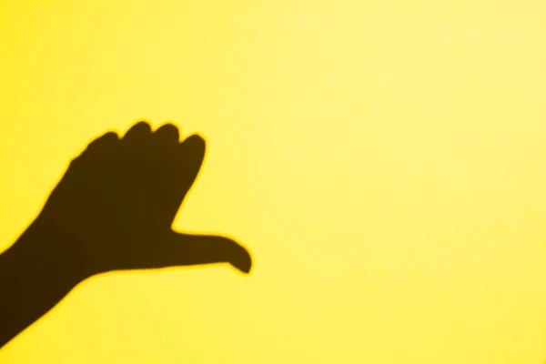 Shadow Hand Shows Finger Direction Free Space — Foto Stock