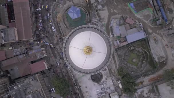 Flying Dharahara Tower Looking While Spinning Kathmandu Nepal — Stok video