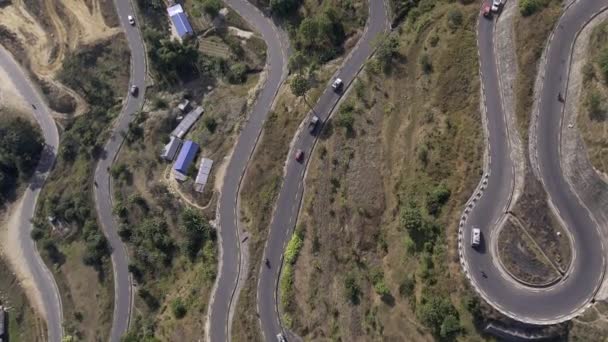 Mirando Hacia Abajo Carretera Banepa Bardibas Desde Vista Aérea Nepal — Vídeo de stock