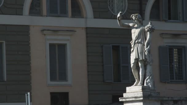 Rome イタリアの像のワイド ショット — ストック動画
