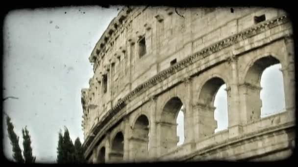 Shot Van Het Colosseum Rome Vintage Gestileerde Videoclip — Stockvideo