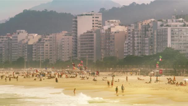 Rio Janeiro Brazil June 2013 People Swimming Ocean Guanabara Bay — Stock Video