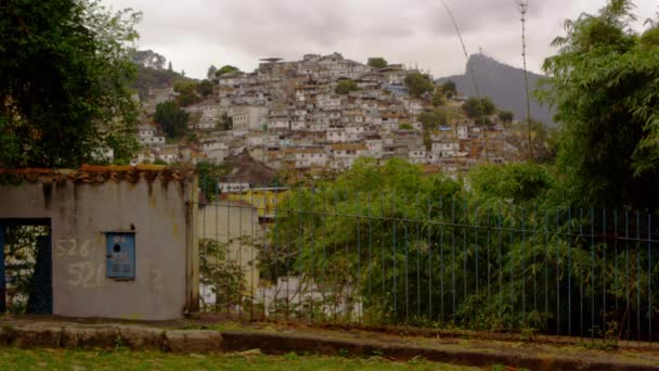Φαβέλα Έναν Λόφο Στο Ρίο Ντε Τζανέιρο Βραζιλία — Αρχείο Βίντεο