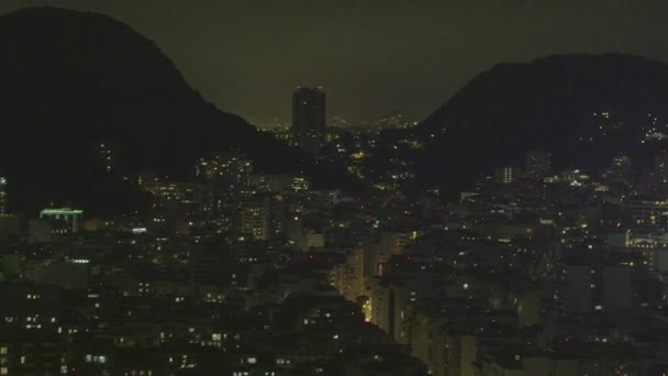 Natt Pan Rio Janeiro Stadsbilden Brasilien — Stockvideo