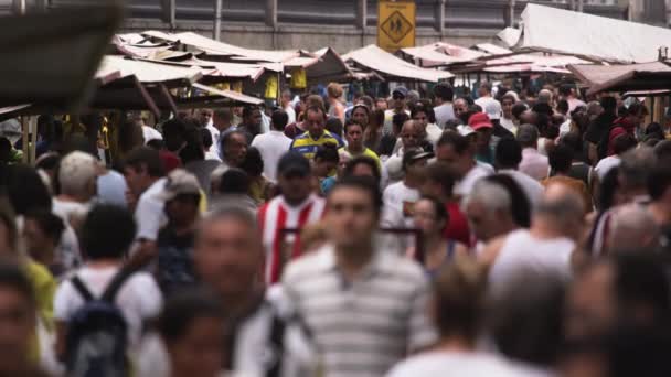 Rio Janeiro Brasil Junho 2013 Filmagem Câmera Lenta Multidões Mercado — Vídeo de Stock