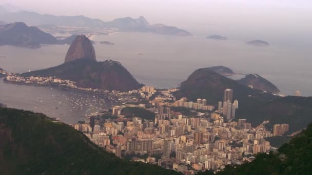 Légi Felvétel Rio Janeiro Atlanti Óceán Nagy Defintion Sugarloaf Kikötő — Stock videók