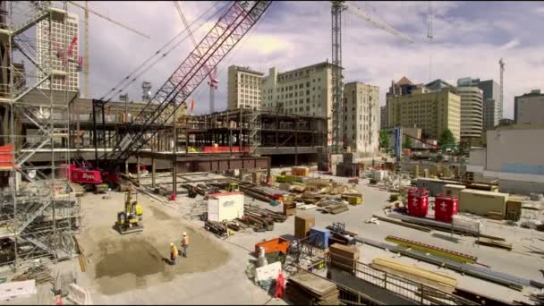 Large Pan Chantier Construction Centre Ville Salt Lake City Utah — Video