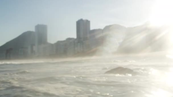 Lens Flare Shot Rio Janeiro Brazil Clădirile Înalte Sunt Capturate — Videoclip de stoc