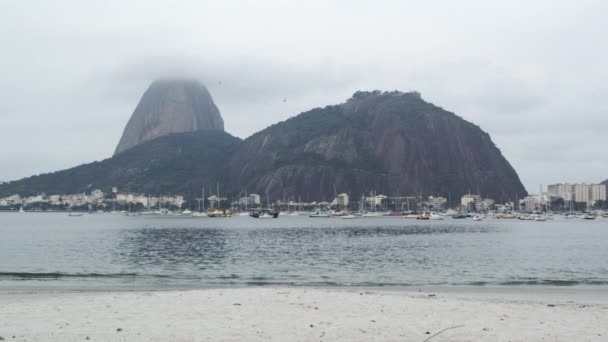 View Sugarloaf Mountain Guanabara Bay Rio Janeiro — Stock Video