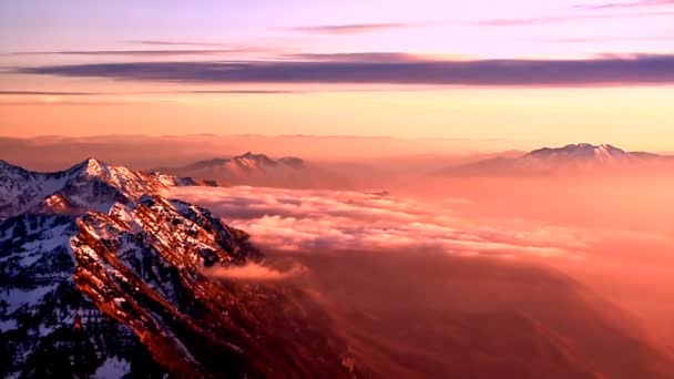 Kayalık Dağ Zirveleri Utah Hava Atış Gemide Bir Uçak Ise — Stok video