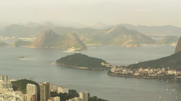 Pan Von Rio Janeiro Brasilien Von Einem Aussichtspunkt Über Der — Stockvideo