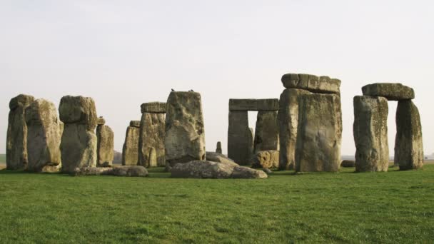在英格兰的巨石阵石头宽镜头 — 图库视频影像