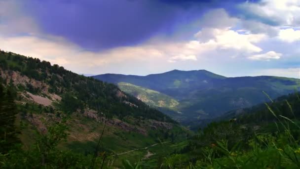 Fotografía Lapso Tiempo Del Cielo Nubes Sobre Cañón Utah — Vídeo de stock