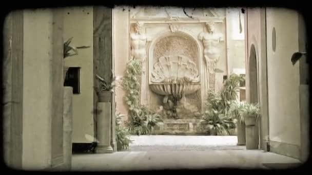 Vue Une Brise Soufflant Dans Couloir Devant Une Fontaine Rome — Video