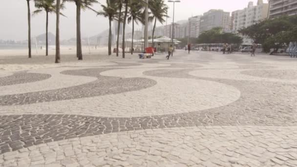 Rio Janeiro Beach Setting Sun Golden Light — Stock Video
