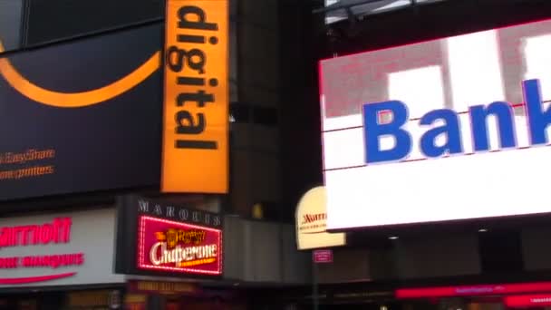 New York Usa Omkring 2015 Panorama Över Times Square New — Stockvideo