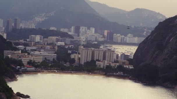 Κεραία Βολή Της Λιμνοθάλασσας Στο Ρίο Ντε Τζανέιρο Βραζιλία Έχουν — Αρχείο Βίντεο