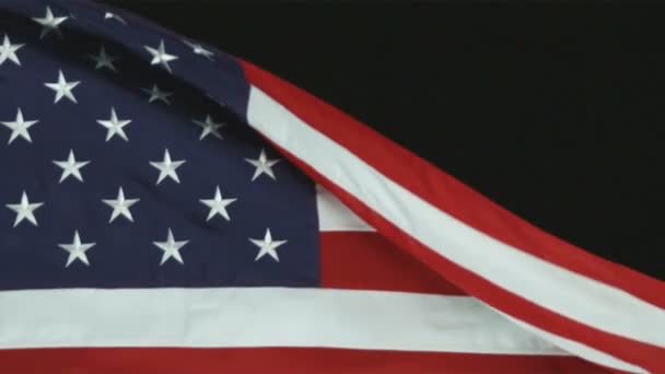 Nahaufnahme Der Wind Rollenden Amerikanischen Flagge Aufgenommen Studio — Stockvideo