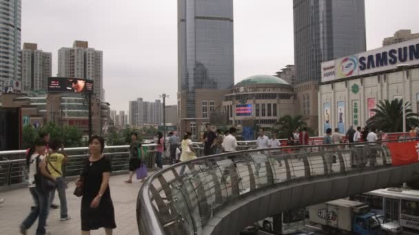 Shanghai Cina Ottobre 2012 Colpo Persone Che Camminano Nel Centro — Video Stock
