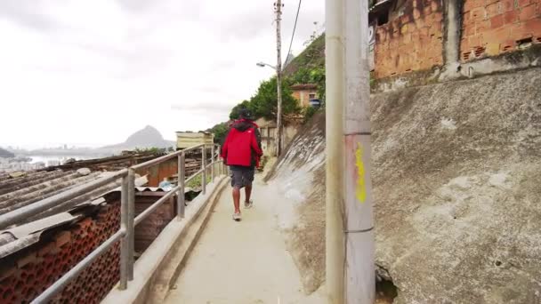 Rio Janeiro Brazylia Czerwca 2013 Panorama Wirtualna Szanty Zwiedzanie Człowiek — Wideo stockowe
