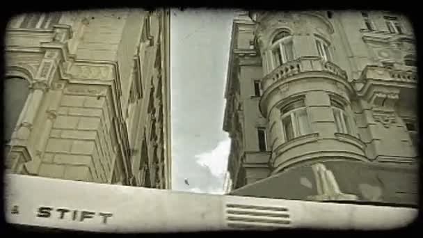 Tilt Shot Two Vienna Buildings Vintage Stylized Video Clip — Stock Video