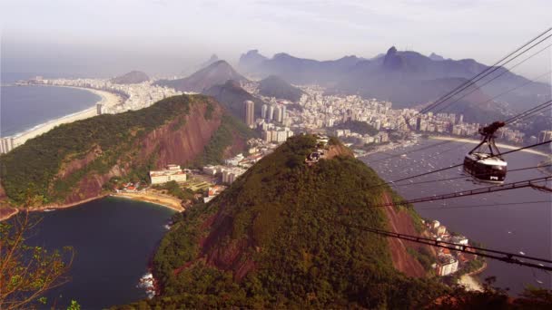 缆车下山在里约热内卢 — 图库视频影像