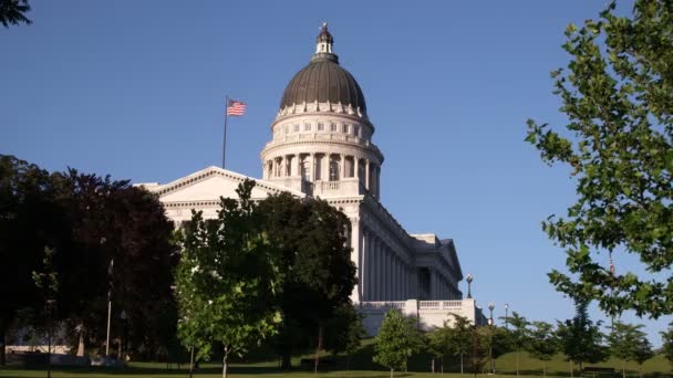 Širokoúhlý Záběr Budovy Capitol Salt Lake City Utahu Během Léta — Stock video
