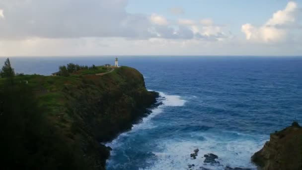 Timelapse Kilauea Fyren Norra Delen Kauai Hawaii — Stockvideo