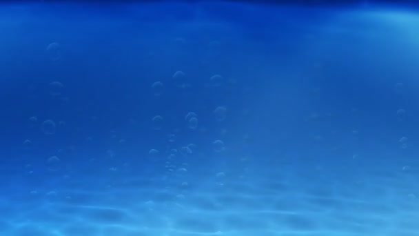 Mar Azul Profundo Burbujas Surgen Del Fondo Marino Arenoso Mientras — Vídeos de Stock