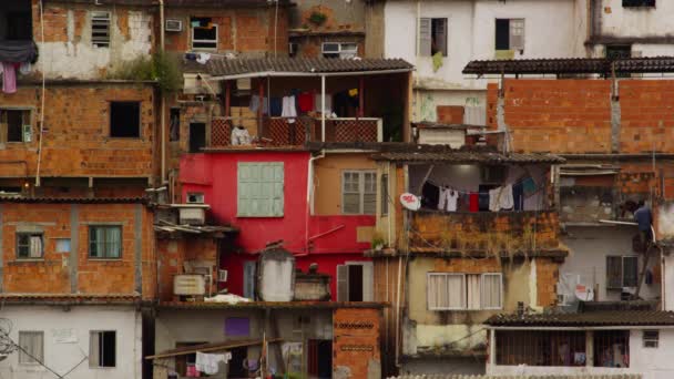 Rio Janeiro Brasil Junio 2013 Panning Shot Shantytown Rio Janeiro — Vídeo de stock