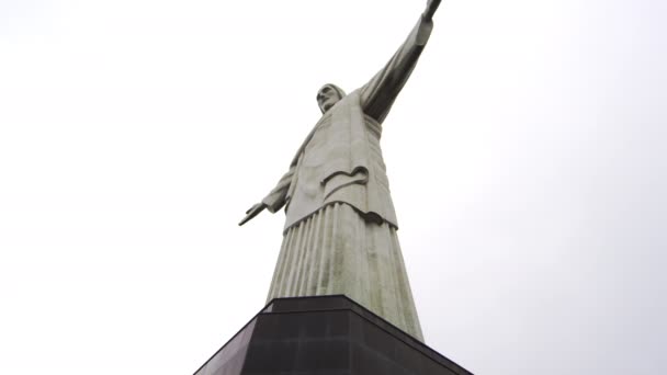 Rio Janeiro Juni 2013 Rio Janeiros Monumentala Skulptur Kristus Frälsaren — Stockvideo