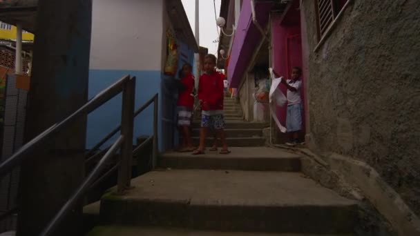 Rio Janeiro Brazylia Czerwca 2013 Powolny Dolly Strzał Domów Faveli — Wideo stockowe