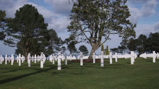 Foto Serena Del Cimitero Militare Americano Normandia Francia — Video Stock