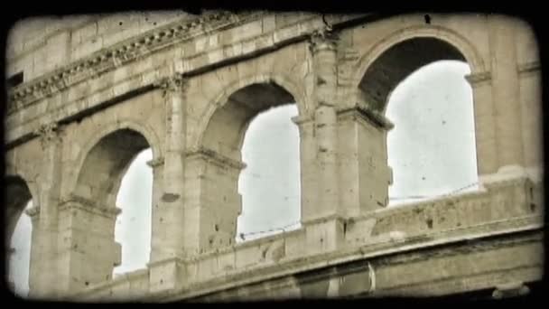 Primer Plano Algunos Arcos Coliseo Vintage Clip Vídeo Estilizado — Vídeos de Stock