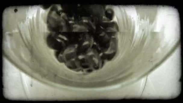 Shot Glass Filling Aniseed Jelly Beans Vintage Stylized Video Clip — Stock Video