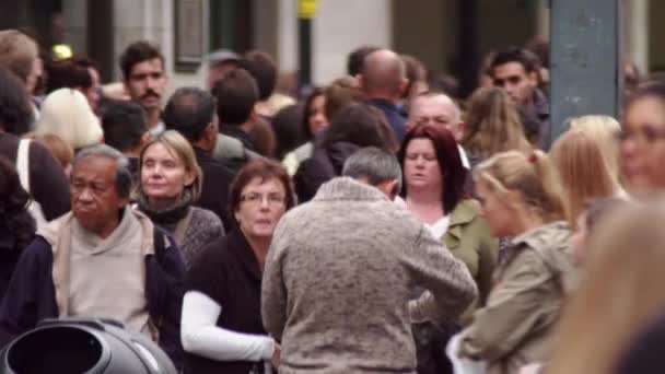 Londra Ekim 2011 Yoğun Saatlerde Oxford Caddesi Nde Sabit Bir — Stok video