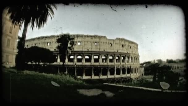 Vue Ensemble Colisée Rome Vintage Stylisé Clip Vidéo — Video