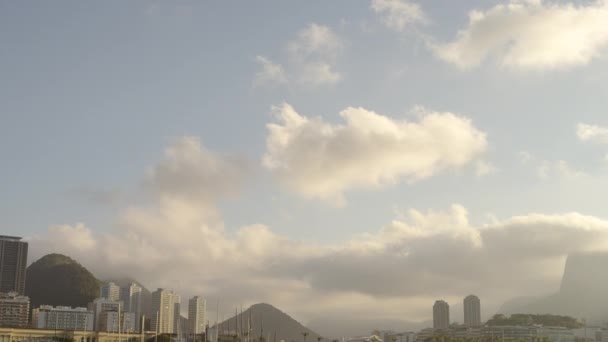 Pan Van Boten Verankerd Guanabara Bay Rio Janeiro — Stockvideo