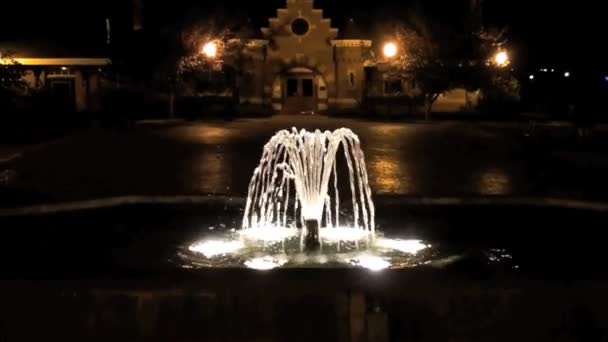 Inzoomen Shot Van Een Waterfontein Een Kerk Utah Dit Schot — Stockvideo