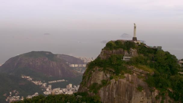 Ρίο Ντε Τζανέιρο Ιούνιος 2013 Εναέρια Πλευρική Άποψη Του Σωτήρος — Αρχείο Βίντεο