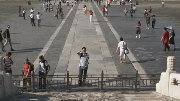 Turistas Visitan Complejo Ciudad Prohibida China — Vídeos de Stock