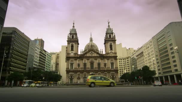Rio Janeiro Około Czerwca 2013 Strzał Candelaria Kościoła Rio Janeiro — Wideo stockowe