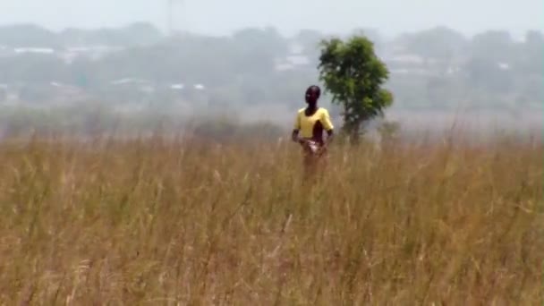 Africa Kenia Circa Agosto 2010 Amplia Foto Una Mujer Caminando — Vídeos de Stock